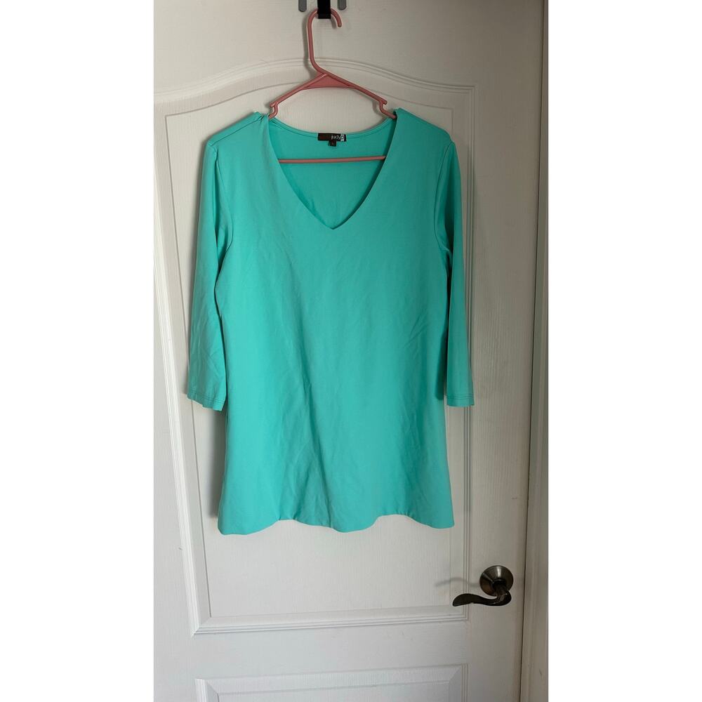 Judy P Deborah 3/4 Sleeve V-Neck Top Sz L